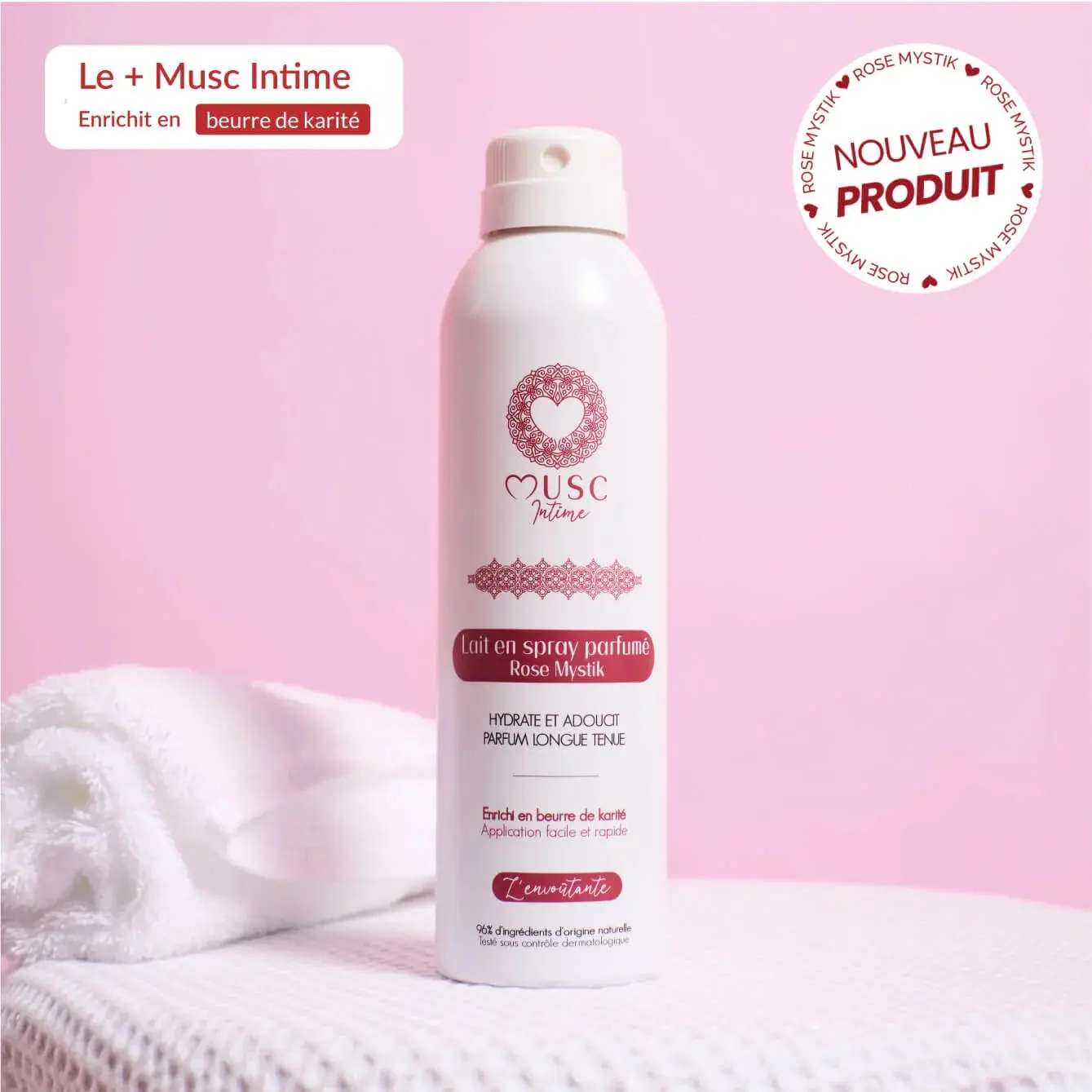 Musc Intime - Lait en spray parfumé - Rose Mystik - 200ml
