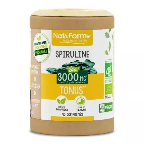 Nat & Form - Spiruline 3000 mg Tonus – 200 comprimés